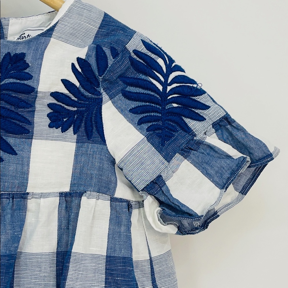 Tartine et Chocolat Blue and White Gingham Blouse Top Girls Size 3T - Picture 3 of 10